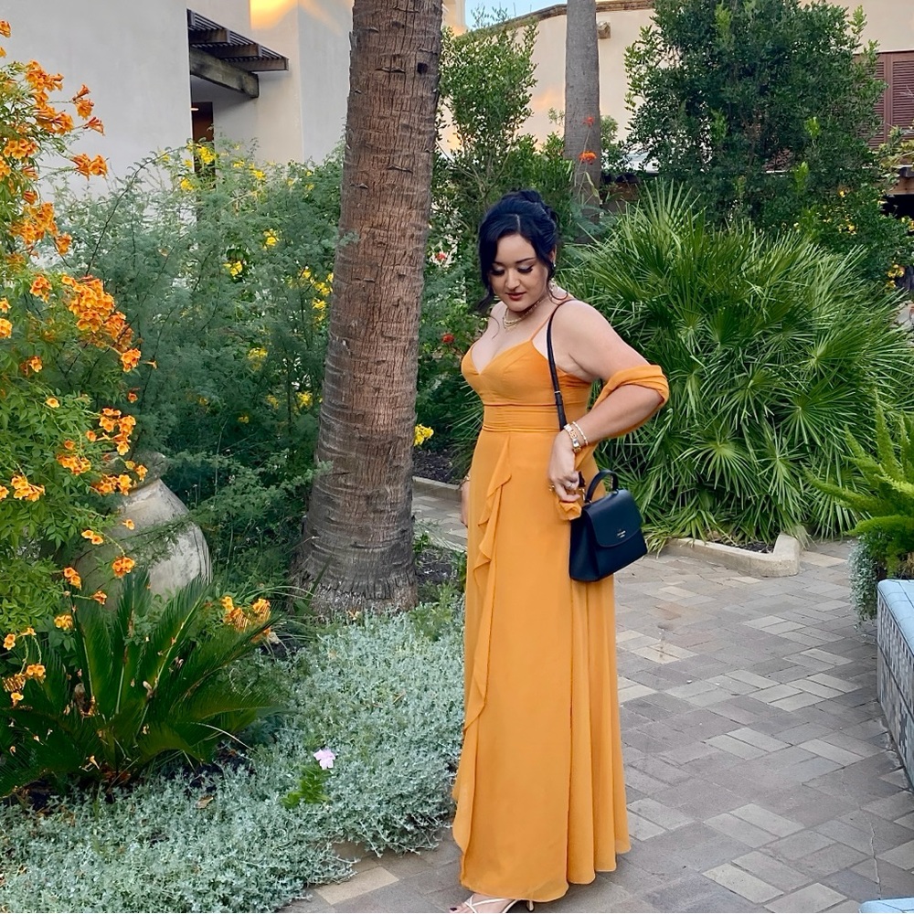 Elegant Butterscotch Evening Gown